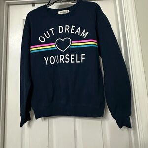 Wound up Sweatshirt with Colorful Stripes is a size Small.
